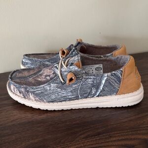 Hey Dude Camouflage Moccasins with Tan Accents